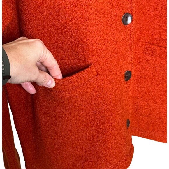 Vintage Moe 100% Wool Button Front Jacket Oversized Burnt Orange Size Small - Picture 9 of 10